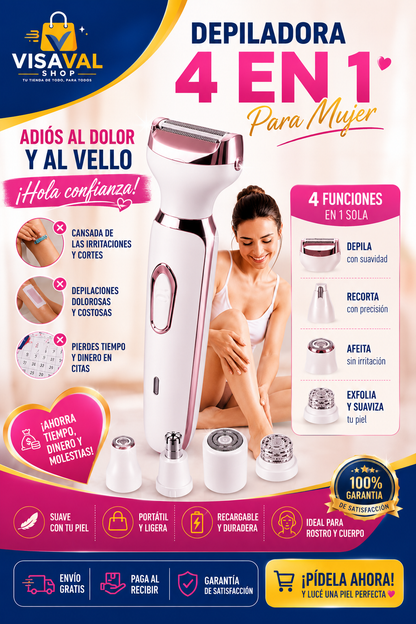 DEPILADORA MUJER 4 EN 1