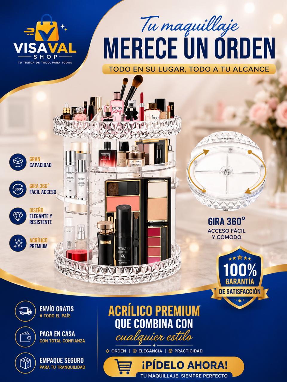 ORGANIZADOR MAQUILLAJE 360°