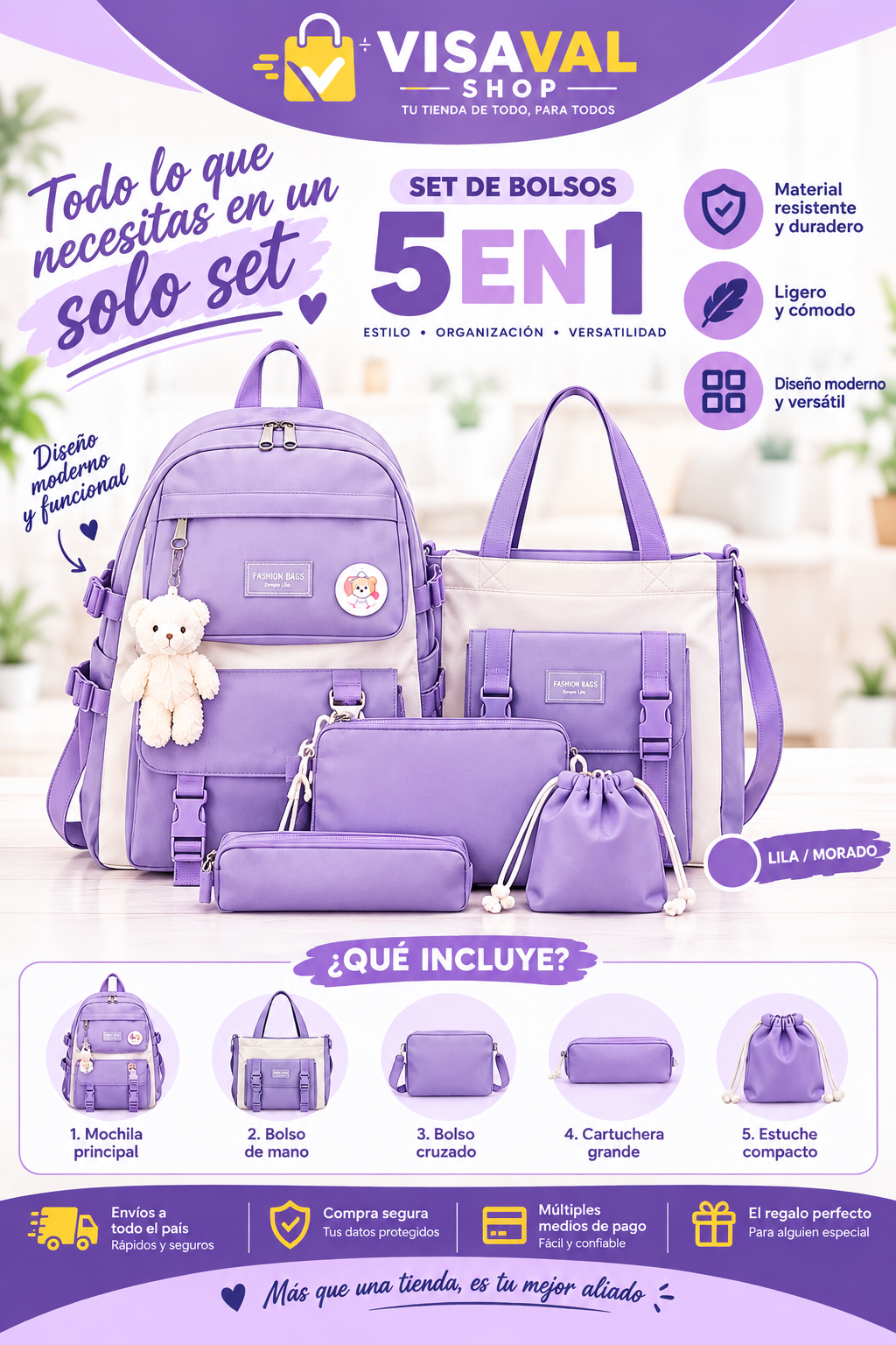BOLSO KAWAII 5 EN 1
