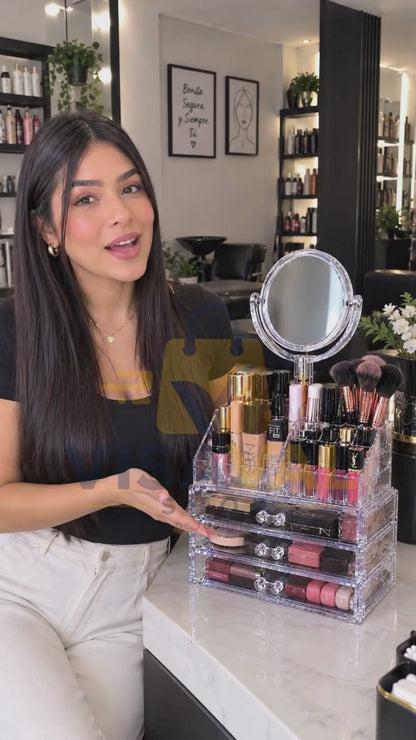 ORGANIZADOR MAQUILLAJE CON ESPEJO