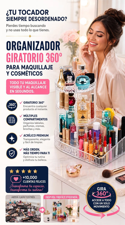 ORGANIZADOR MAQUILLAJE 360°