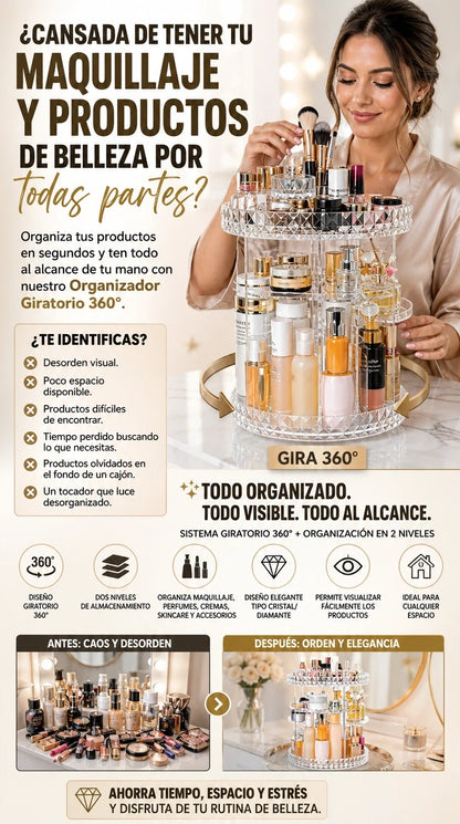 ORGANIZADOR MAQUILLAJE 360°